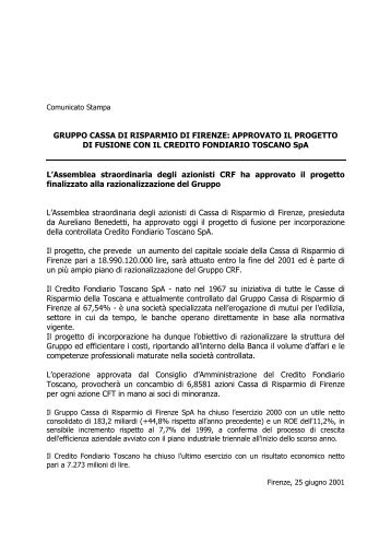 Credito Fondiario Toscano - Banca CR Firenze