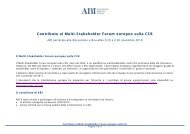 Contributo al Multi-Stakeholder Forum europeo sulla CSR - Abi