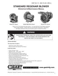 Standard Blower Series Operation & Maintenance Manual - Gast ...