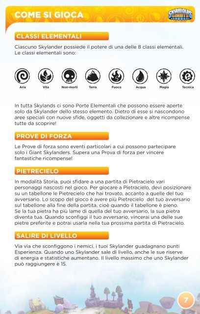 skylanders giants manuale wii