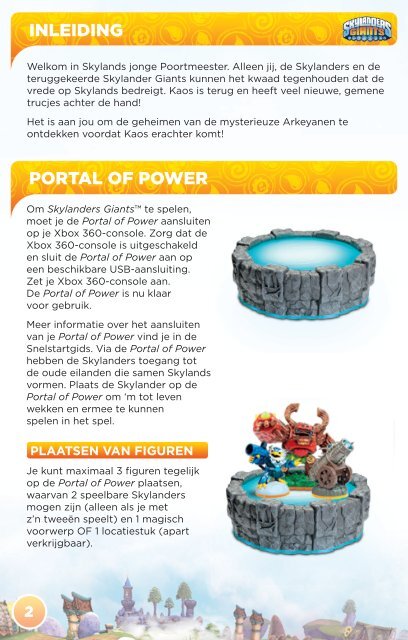 SKYLANDERS Xbox 360-HANDLEIDING