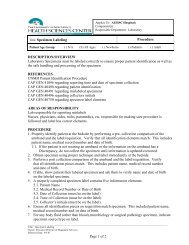 Page 1 of 2 DESCRIPTION/OVERVIEW Laboratory Specimens must ...