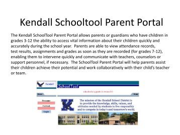 Kendall Schooltool Parent Portal - Kendall Central School