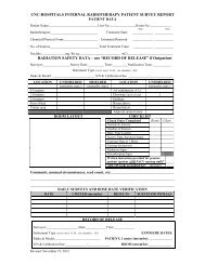 UNC Hospitals Patient Survey Form