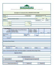 Community Room Reservation Form - Springboro, Ohio