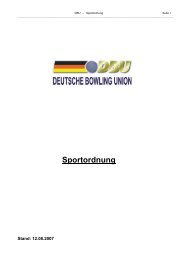 DBU Sportordnung - Deutsche Bowling Union