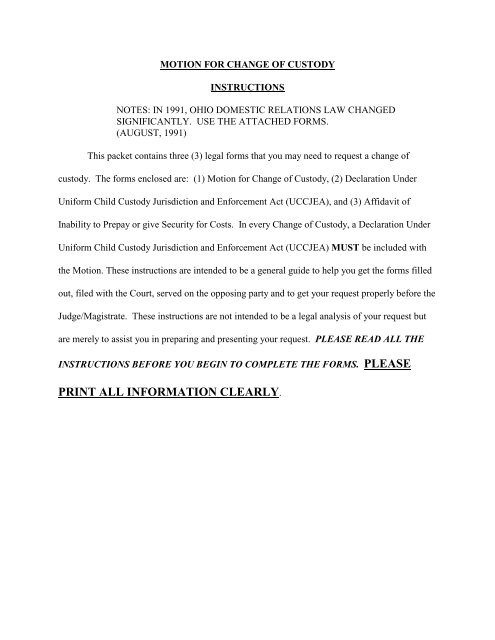 modification of custody