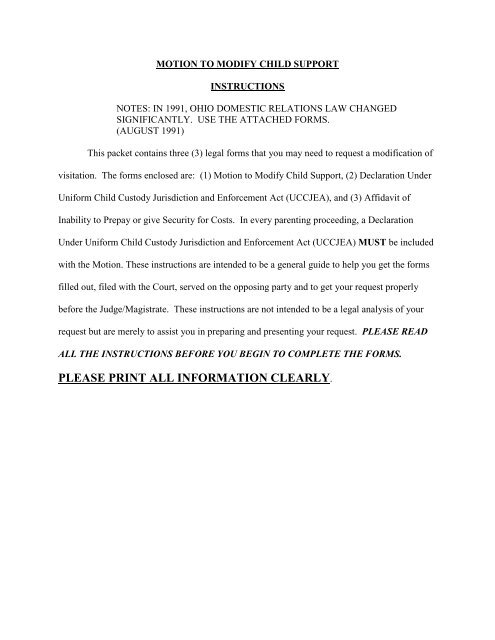 Motion to modify child support juvenile pdf