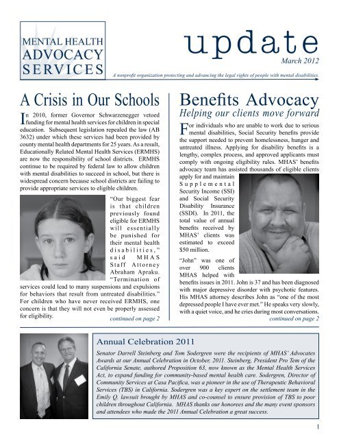 March 2012 - Mental Health Advocacy Services!