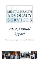 2012 Annual Report - Mental Health Advocacy Services!