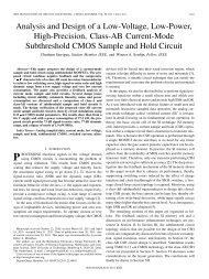 Analysis and Design of a Low-Voltage, Low-Power ... - IEEE Xplore