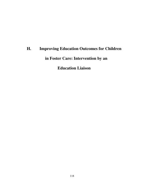 H. Improving Education Outcomes for Children in Foster Care ...