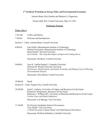First Northeastern Conference On Energy Policy and Environmental