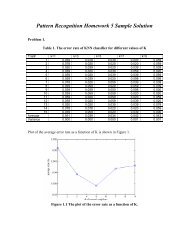Pattern Recognition Homework 5 Sample Solution