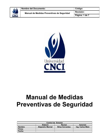 Manual de Medidas Preventivas de Seguridad