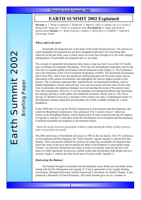 About Earth Summit 2002
