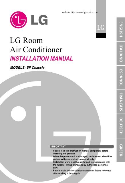 Installation Manual Lg - Lg Wall Mounted Air Conditioner Installation Manual Installation Manual Lg - Lg Wall Mounted Air Conditioner Installation Manual