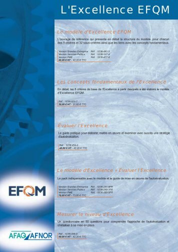 Les publications EFQM : ouvrages, bon de commande - Juin ... - Afnor