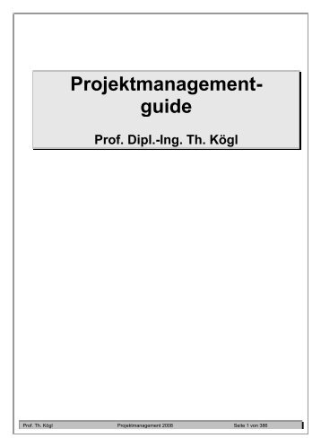 Projektmanagement- guide - Organisation des Studiums