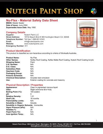 Nu-Flex - Material Safety Data Sheet - iMetal