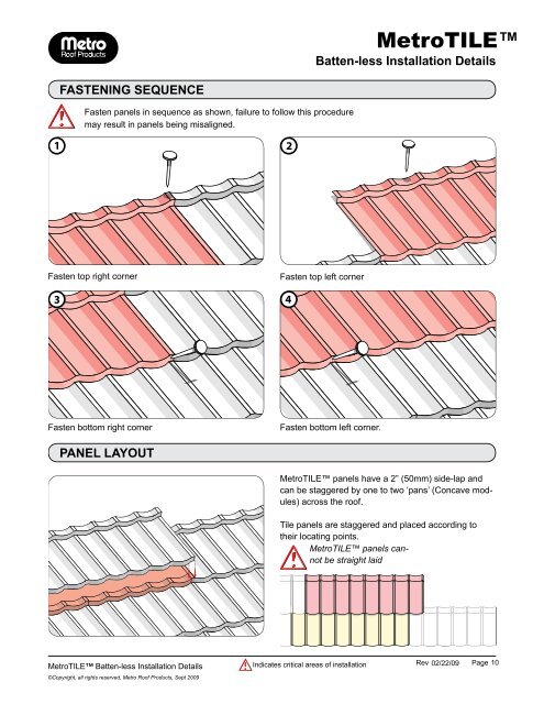 Metro Tile Battenless Installation Guide - Best Buy Metals