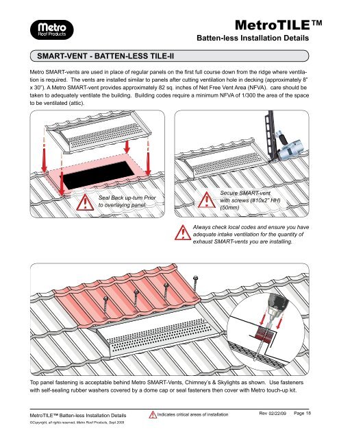 Metro Tile Battenless Installation Guide - Best Buy Metals