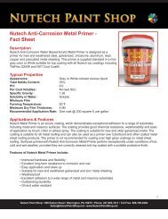 Nutech Anti-Corrosion Metal Primer - Fact Sheet - iMetal.net