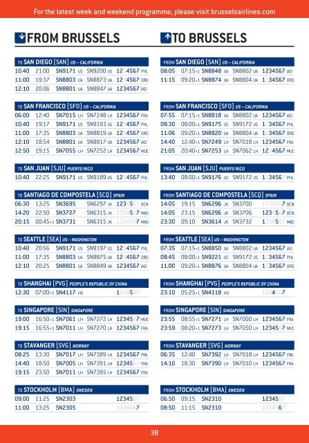 see where we're flying this winter 30 october 2011 - Brussels Airlines