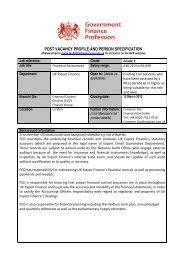 post vacancy profile and person specification - Government Finance ...