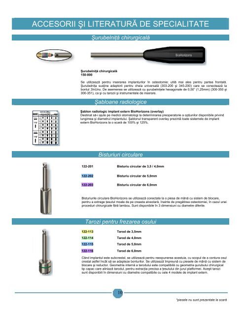 Catalog si Manual Tehnic - BioHorizons