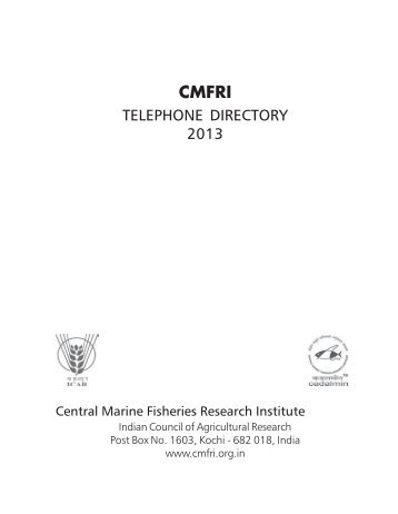 CMFRI Telephone Directory - Central Marine Fisheries Research ...