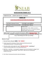 NOTICE INVITING TENDER ( N.I.T) Large Volume ... - NIAB