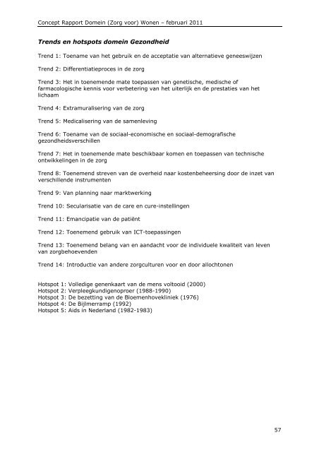 Deelrapport trendanalyse domein Wonen - Nationaal Archief