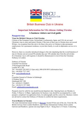 Important Information for UK citizens visiting Ukraine A business ...