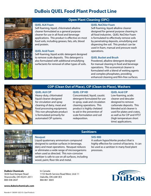 Quel Brochure - DuBois Chemicals