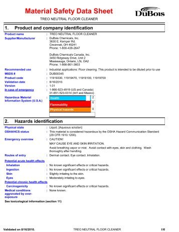 MSDS - DuBois Chemicals Online Store