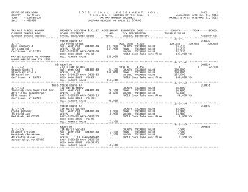 STATE OF NEW YORK 2 0 1 2 FINALASSESSMENTROLL PAGE 1 ...