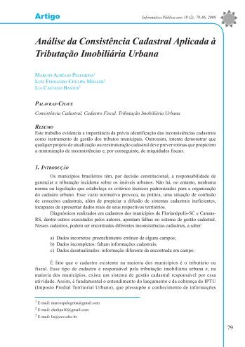 AnÃ¡lise da ConsistÃªncia Cadastral Aplicada Ã  TributaÃ§Ã£o ImobiliÃ¡ria ...