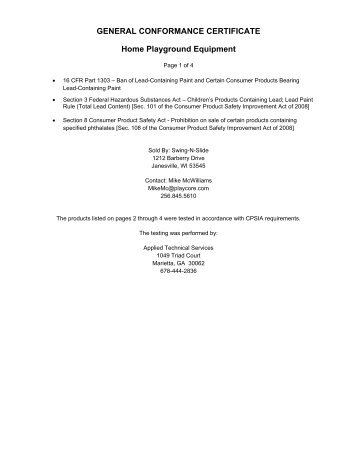 Sample of <strong>Declaration of Conformity</strong> - EMSD General conformity certificate template