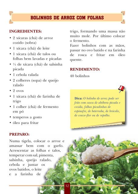 Cartilha Dicas e Receitas.indd - Prefeitura Municipal de Belo ...