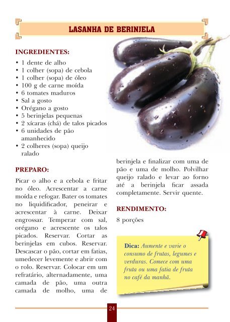 Cartilha Dicas e Receitas.indd - Prefeitura Municipal de Belo ...