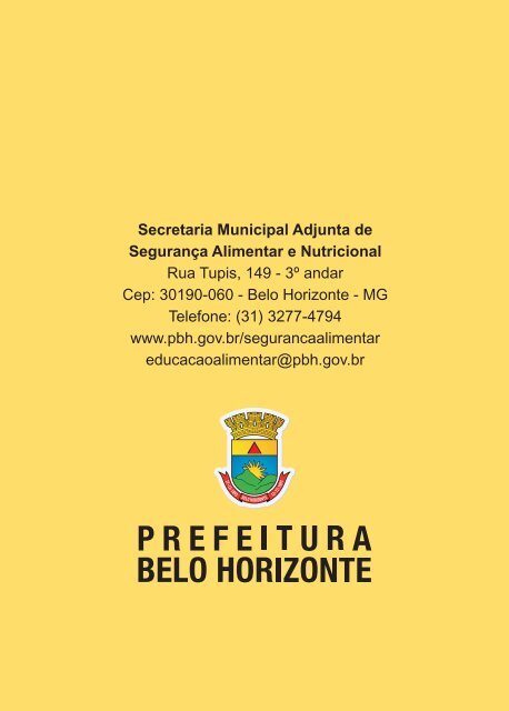 Cartilha Dicas e Receitas.indd - Prefeitura Municipal de Belo ...