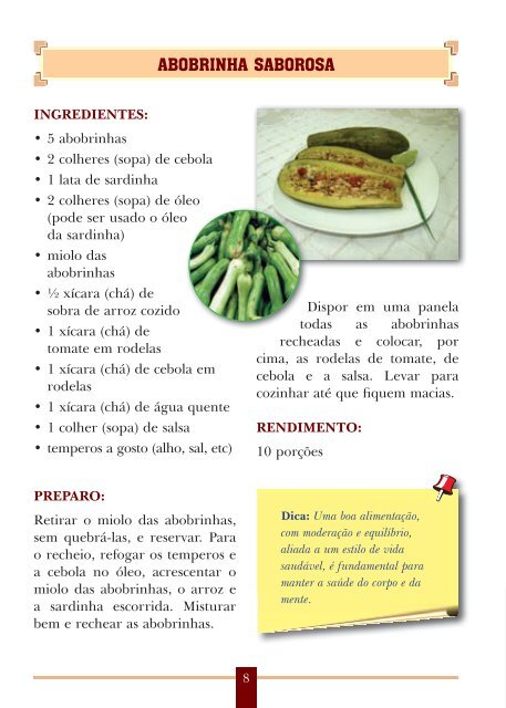 Cartilha Dicas e Receitas.indd - Prefeitura Municipal de Belo ...