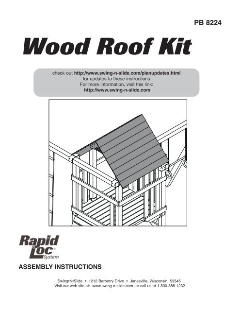 Wood Roof Assembly Instructions Swing N Slide