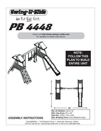 Playful Platform Assembly Instructions - Swing-N-Slide