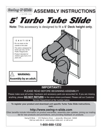 Assembly Instructions - Swing-N-Slide