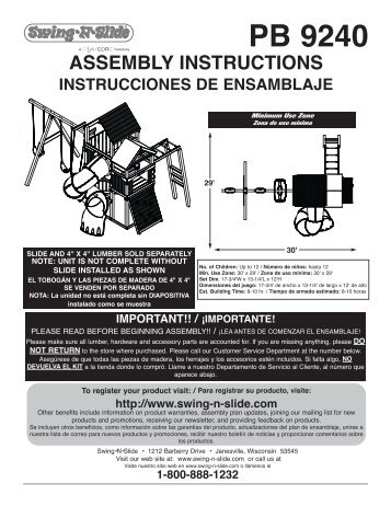 Assembly Instructions / Instrucciones de ensamblaje - Swing-N-Slide