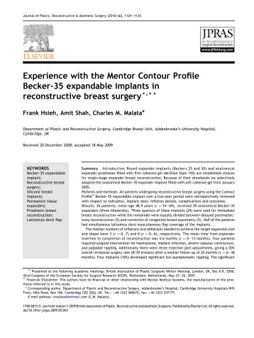 Experience with Mentor Contour Profile Becker-35 expanders