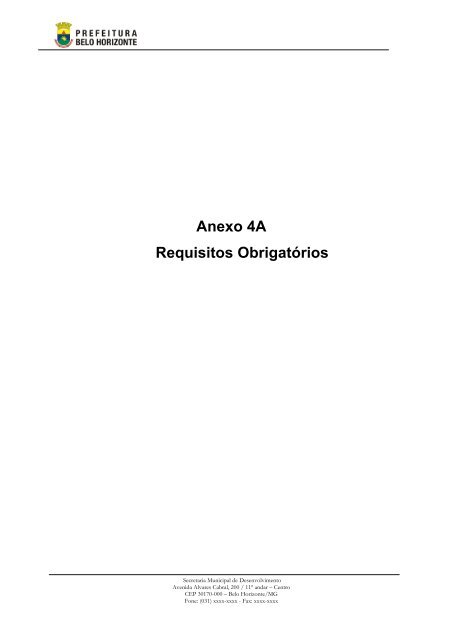 Anexo 4A Requisitos ObrigatÃ³rios - Prefeitura Municipal de Belo ...