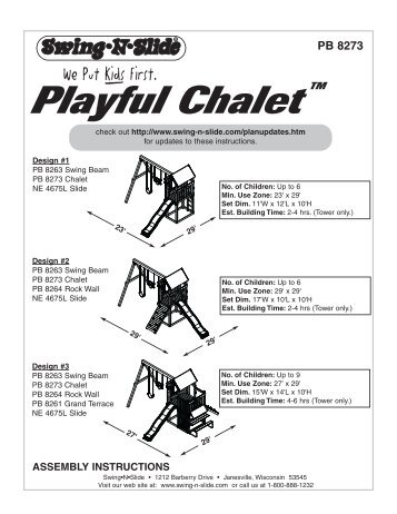 Playful Chalet Assembly Instructions - Swing-N-Slide